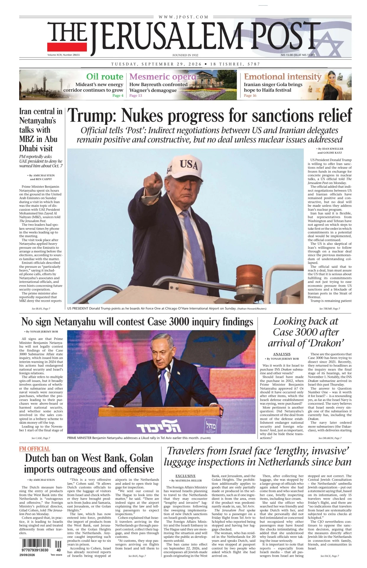 Prima-pagina-the jerusalem post-edizione-di-oggi-29-09-2026